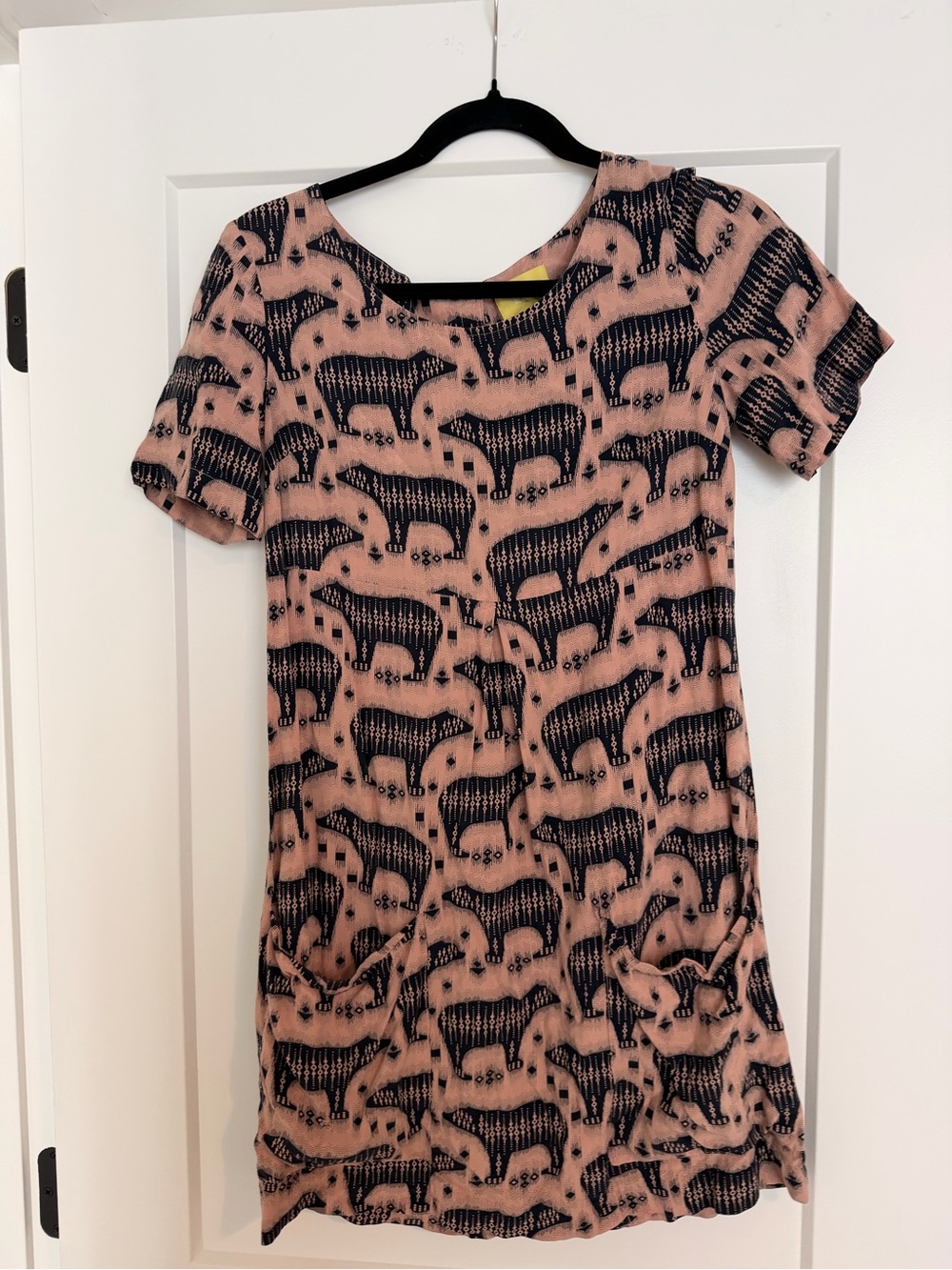 Maeve Pink and Black Short Sleeve Animal Print Tee